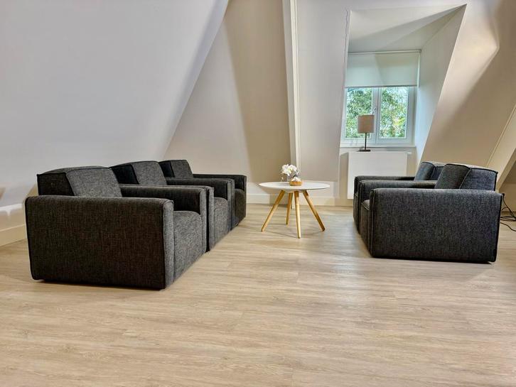 BOR 1-ZITTER by ZUIVER fauteuil (5x) antraciet ZGAN per st., Huis en Inrichting, Fauteuils, Zo goed als nieuw, Stof, 75 tot 100 cm