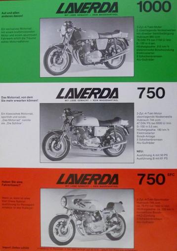 Folder LAVERDA 1000/ 750/ 500/ 250/ 125 1977 beschikbaar voor biedingen