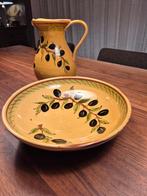 Aardewerk waterkan en salade-schaal, Ophalen of Verzenden