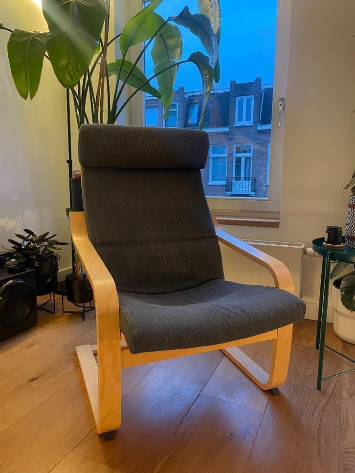 IKEA POÄNG armchair, Huis en Inrichting, Fauteuils, Zo goed als nieuw, Kunststof, 50 tot 75 cm, 75 tot 100 cm, Ophalen of Verzenden