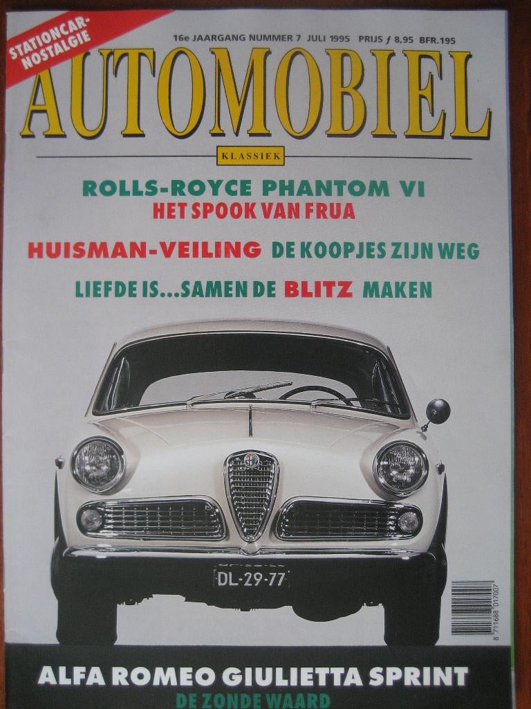 Het Automobiel 7 1995 Opel Blitz, Rolls R Phantom VI Frua, Boeken, Ophalen of Verzenden, Nieuw, Opel