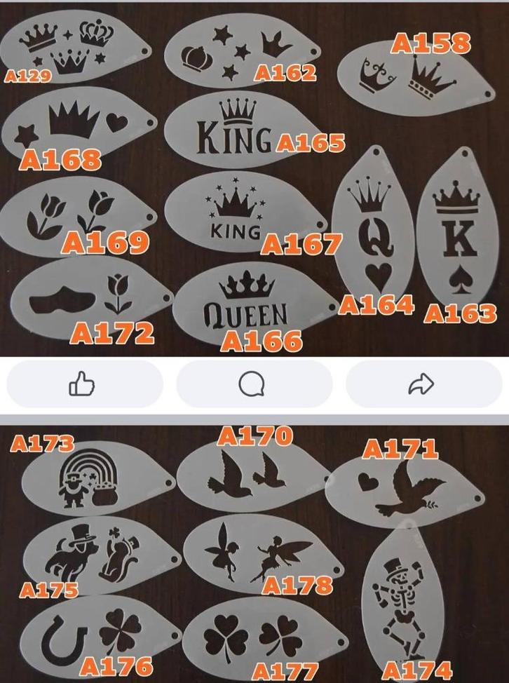 schminksjabloon geluk klaver kroon tulp koning duif klomp, Hobby en Vrije tijd, Feestartikelen, Nieuw, Schmink, Carnaval, Ophalen of Verzenden