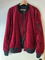 Tigha Rode Velvet Bomberjack - Maat M, Kleding | Heren, Ophalen of Verzenden, Zo goed als nieuw, Maat 52/54 (L), Rood