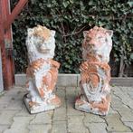 Set antieke terracotta leeuwen beelden, Antiek en Kunst, Ophalen