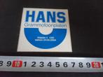 sticker oss HANS grammofoonplaten walplein 4, Verzamelen, Ophalen, Zo goed als nieuw
