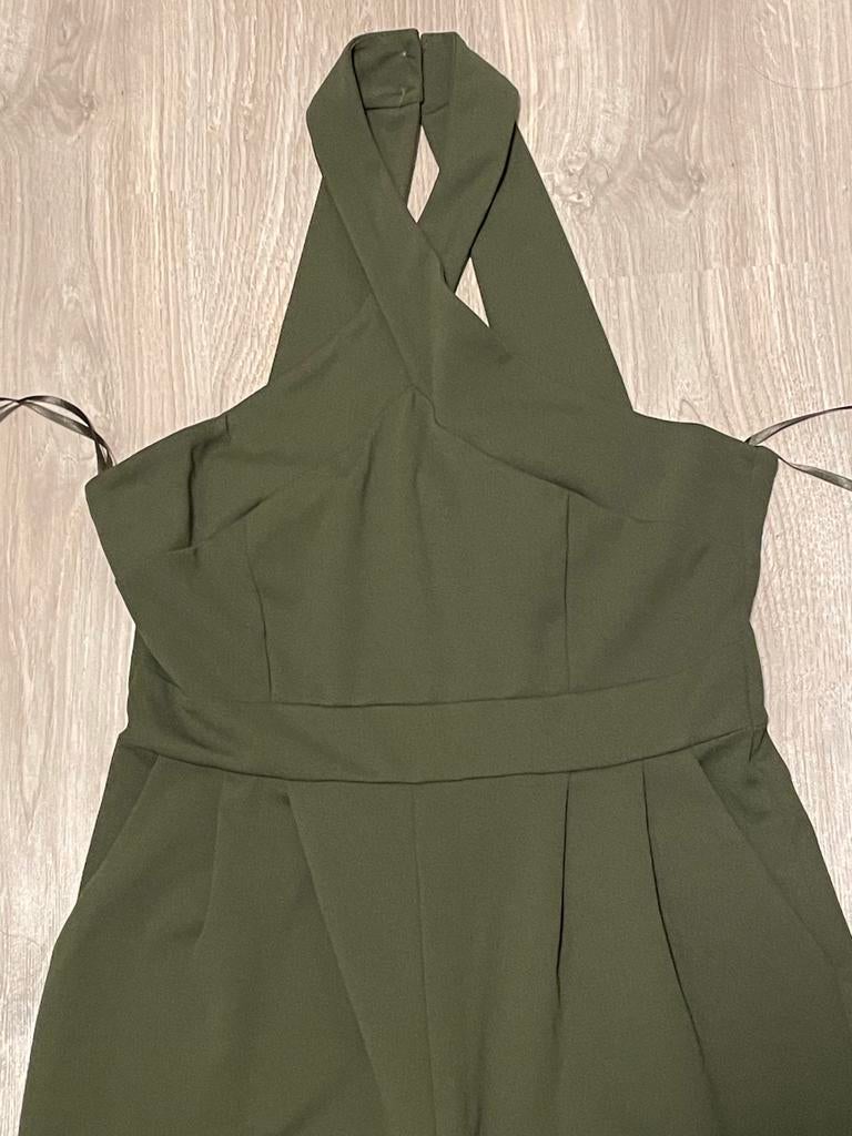 Groene jumpsuit met gekruiste bandjes WalG- Maat L/XL nieuw, Kleding | Dames, Ophalen of Verzenden, Nieuw, Maat 42/44 (L), Groen