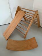 Houten Montessori Pikler klimrek + glijplank + balansboard, Ophalen, Gebruikt
