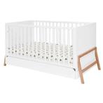 Mooi wit-eiken meegroei ledikant 70x140 + matras, Ophalen, Zo goed als nieuw, Ledikant