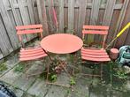 Roze bistro tuinset, opklapbaar, Ophalen, Overige materialen, 2 zitplaatsen