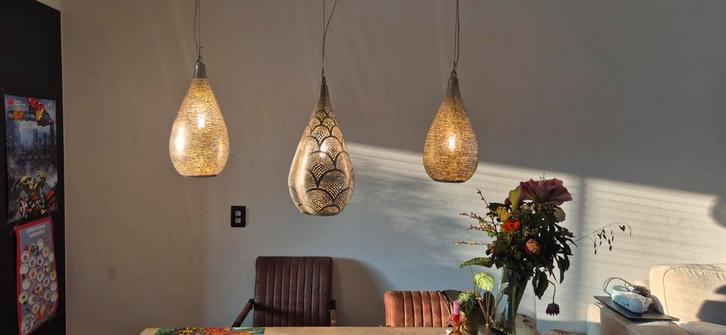 Zenza Filigrain Hanglamp, Huis en Inrichting, Lampen | Hanglampen, Zo goed als nieuw, Minder dan 50 cm, Metaal, Ophalen of Verzenden