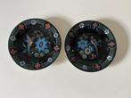 Porceleyne fles delft zwart wandbordjes 2 stuks met certific, Ophalen of Verzenden