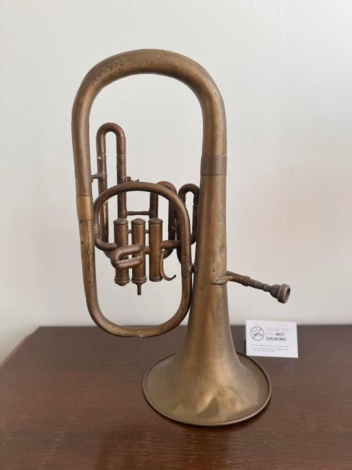 Antiek Koperen Muziekinstrument - Decoratief, Muziek en Instrumenten, Blaasinstrumenten | Overige, Gebruikt, Koperblazer, Ophalen of Verzenden