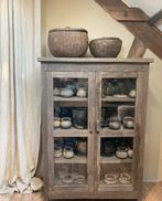 Driftwood vitrinekast - NIEUW, Ophalen, 100 tot 150 cm, Zo goed als nieuw, 150 tot 200 cm