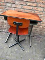 Vintage Schoolbureau met Stoel, Huis en Inrichting, Bureaus, Ophalen of Verzenden, Gebruikt, Bureau