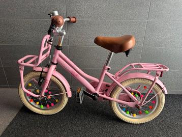 Roze Cooper Bamboo 14 inch met zijwieltjes beschikbaar voor biedingen