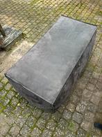 Pu leren grijze poef, Ophalen, Zo goed als nieuw, Rechthoekig, 50 tot 75 cm