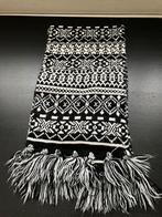 Z.g.a.n/zwart witte gebreide sjaal franjes/H&M, Kleding | Dames, Ophalen of Verzenden, Zo goed als nieuw, Maat 38/40 (M), Sjaal