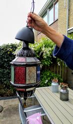 Mooie oude (hang) lamp, Huis en Inrichting, Lampen | Hanglampen, Ophalen of Verzenden, Gebruikt, Glas, Minder dan 50 cm