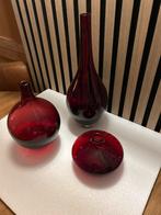 Salong Rode glazen vazen set, Ophalen, 75 cm of meer, Rood, Glas