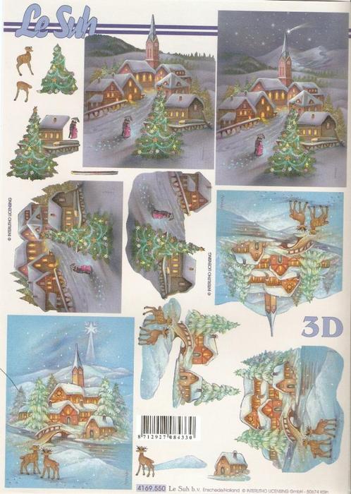 k38 knipvel le suh 419.550 kerst landschap, Hobby en Vrije tijd, Kaarten | Zelf maken, Nieuw, Knipvel, Kerst, Ophalen of Verzenden
