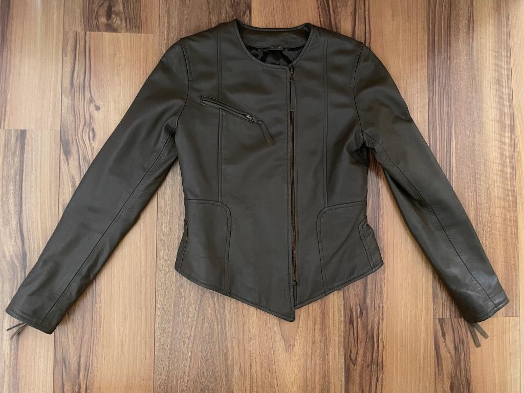 Prachtig grijsbruin leren DIJA Since 1949 jasje, Bruin, Ophalen of Verzenden, Zo goed als nieuw, Jasje