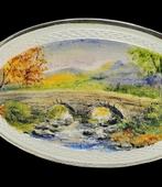 Prachtige harmony zilver &amp; giloche emaille broche, Verzenden, Zilver, Broche