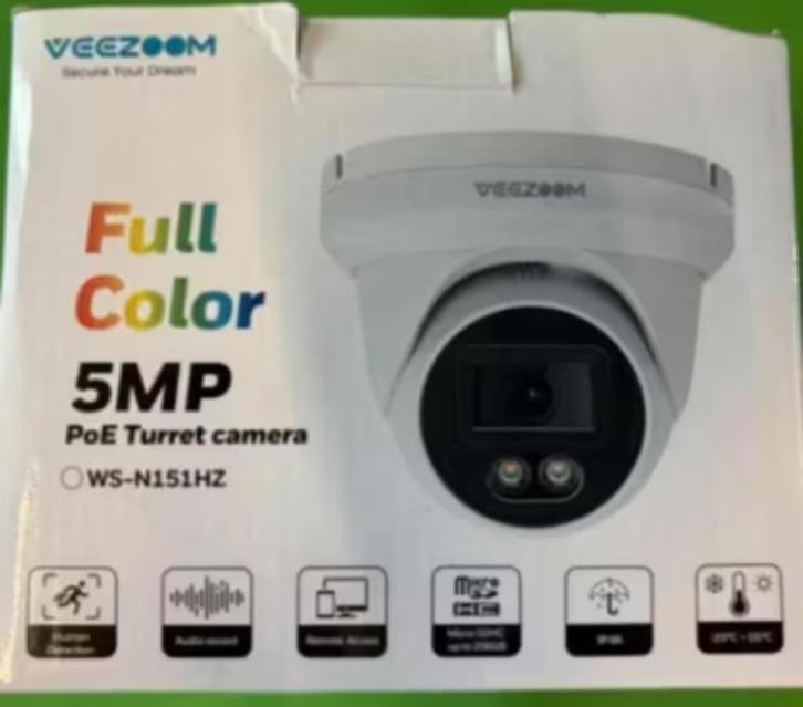NIEUW! Veezoom WS-N151HZ full color 5mp wit €24,99, Audio, Tv en Foto, Videobewaking, Nieuw, Ophalen of Verzenden