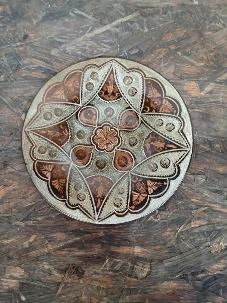 Koperen Wanddecoratie Bord - Ø 19cm, Antiek en Kunst, Antiek | Wandborden en Tegels, Ophalen of Verzenden