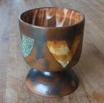 Henk Potters vintage bloempotje op voet Nederlands keramiek, Tuin en Terras, Bloempotten, Gebruikt, Rond, Binnen, Ophalen of Verzenden