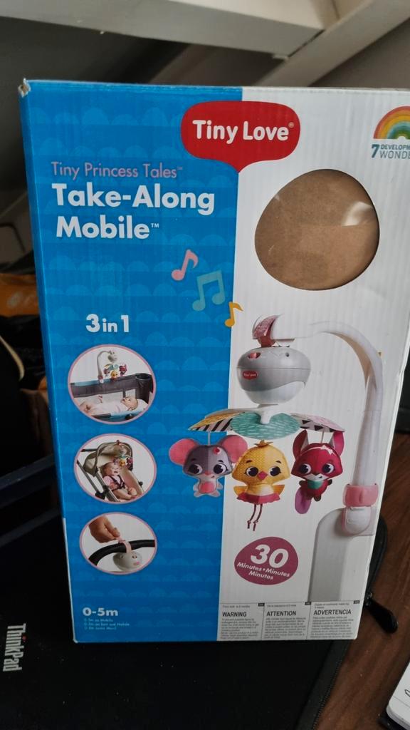 Tiny Love Take-Along Mobiel - Wieg/Maxicosi, Kinderen en Baby's, Speelgoed | Babyspeelgoed, Zo goed als nieuw, Mobiel, Met geluid