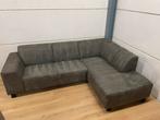 Luxe suede donkerbruine hoekbank - GEREINIGD!!!, Ophalen, 250 tot 300 cm, Gebruikt, Luxe