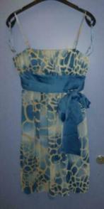 Max and Cleo jurk blauw /beige patroon met bl. band XS 30820, Blauw, ., Max and Cleo, Max and Cleo