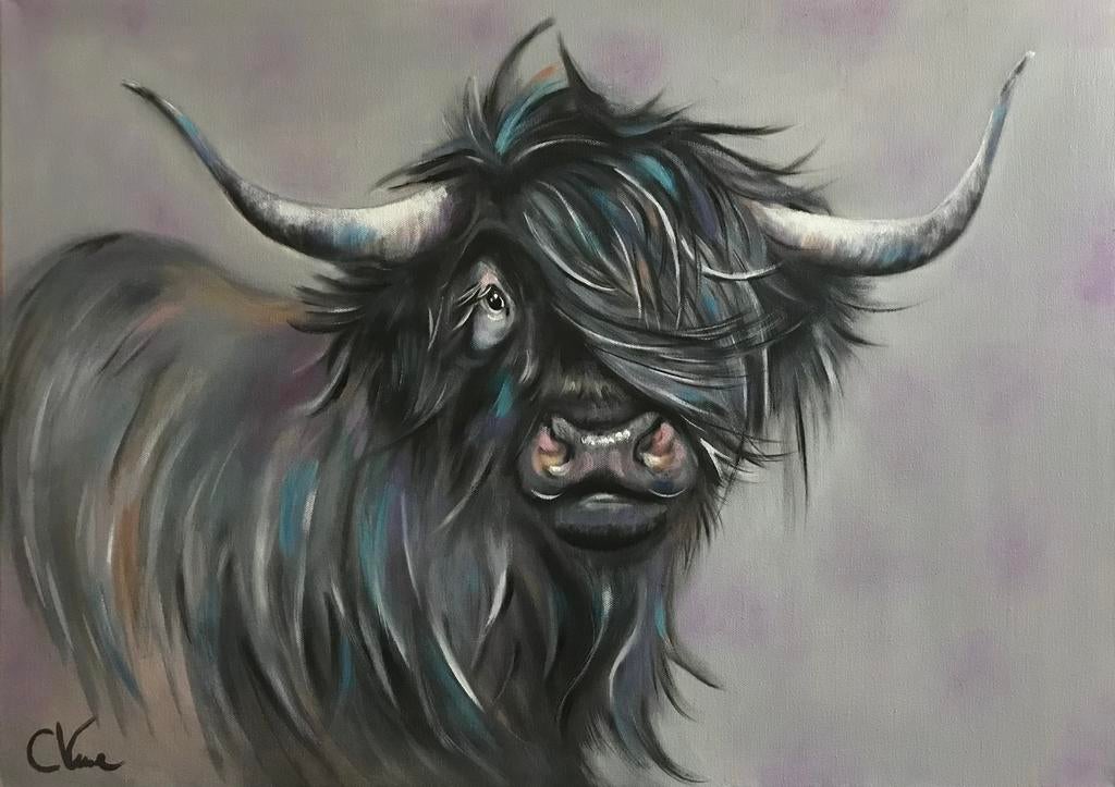 Schilderij hooglander, Ophalen