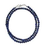 Halsketting Lapis Lazuli Kralen 4 mm 925 sterling zilver, Ophalen of Verzenden, Mineraal
