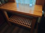 Massief houten keukentafel / werkbank – stevig en stijlvol, Huis en Inrichting, Tafels | Sidetables, Ophalen, Gebruikt, 100 tot 150 cm