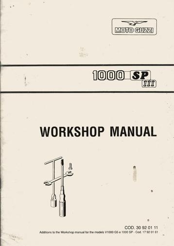 Moto Guzzi 1000 SP III Additions workshop manual 7972z beschikbaar voor biedingen