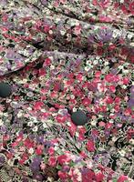 VINTAGE BLOUSE ROZE/PAARSE BLOEM | THE DARLING (MAAT S), Maat 38/40 (M), -, -, Ophalen of Verzenden