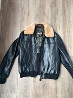 Redskins Leren Bomberjack Vintage Teddy kraag, Ophalen of Verzenden, Zo goed als nieuw, Maat 48/50 (M), Zwart