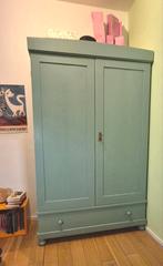 Brocante blauwe linnenkast, Huis en Inrichting, Ophalen, 100 tot 150 cm, 200 cm of meer, Zo goed als nieuw