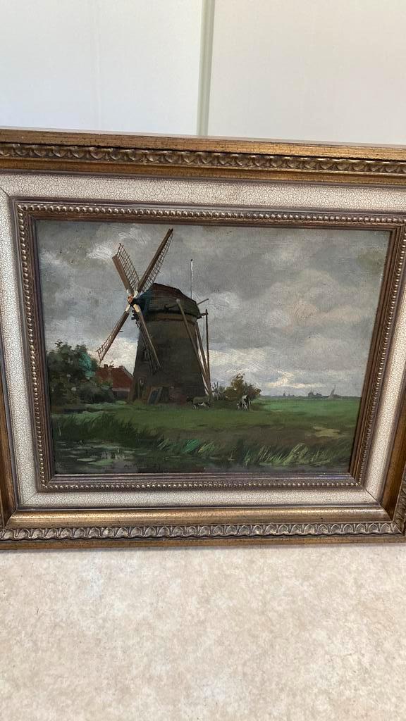 Molen in Landschap A van Thol - Ruysch (1860-1930), Antiek en Kunst, Kunst | Schilderijen | Klassiek, Ophalen of Verzenden