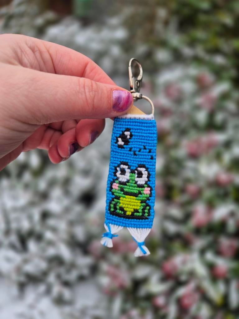 Kikker met vlieg sleutelhanger, Overige merken, Overige materialen, Verzenden, Nieuw