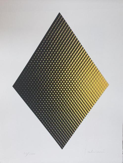 Getulio Alviani - Compositie III - Litho Handgesign., Antiek en Kunst, Kunst | Litho's en Zeefdrukken, Ophalen of Verzenden