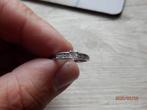 14 Karaat witgouden ring met 7 diamanten 0,05ct (maat 15), Wit, Ophalen of Verzenden, Dame, Goud
