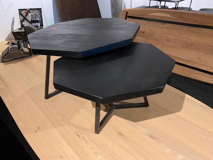 Salontafel set 8-kantig mango hout B-keus, Huis en Inrichting, Tafels | Bijzettafels, Nieuw, Overige vormen, Minder dan 55 cm