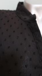 Vintage dressing geweldige jurk zwart rouches ruime S, Verzenden, Zwart, Zo goed als nieuw, Maat 36 (S)