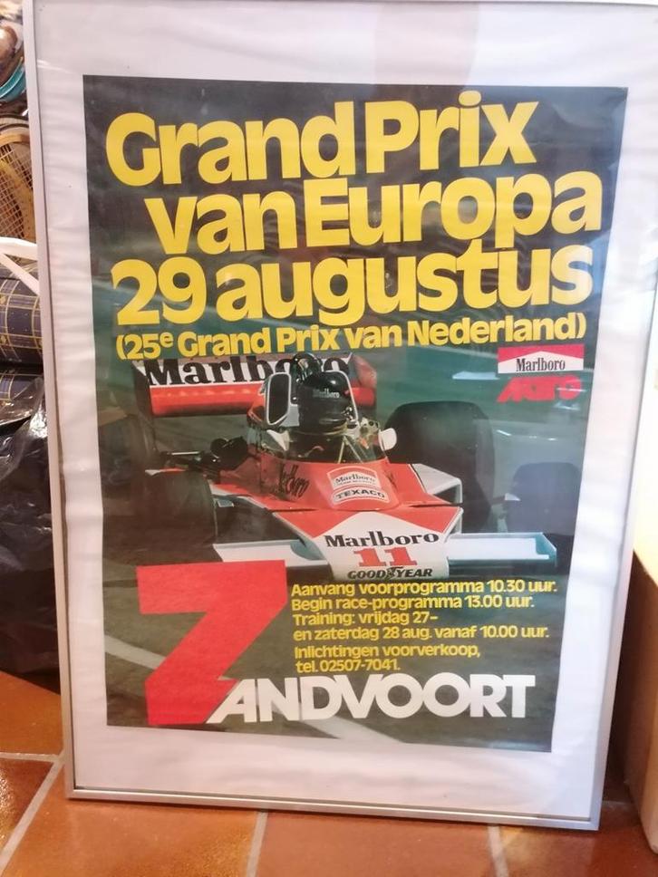 Originele grote poster Grand Prix Zandvoort 1976, Marlboro, Verzamelen, Automerken, Motoren en Formule 1, Zo goed als nieuw, Formule 1