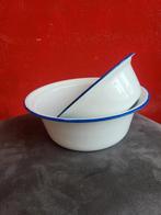 Vintage Emaille Kommen Set - Blauwe Rand, Antiek en Kunst, Antiek | Emaille, Ophalen of Verzenden