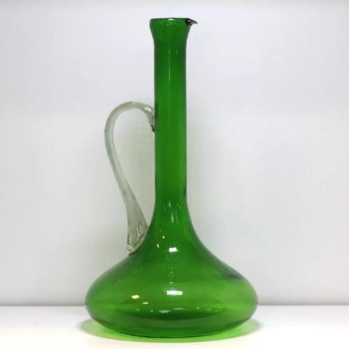 Vintage vaas Bischoff Jaren '70, Huis en Inrichting, Woonaccessoires | Vazen, Zo goed als nieuw, Groen, Minder dan 50 cm, Glas