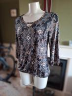 Batida zwart bruin barok print top mt 2 M 38 gratis verz, Maat 38/40 (M), Zwart, Ophalen of Verzenden, Zo goed als nieuw