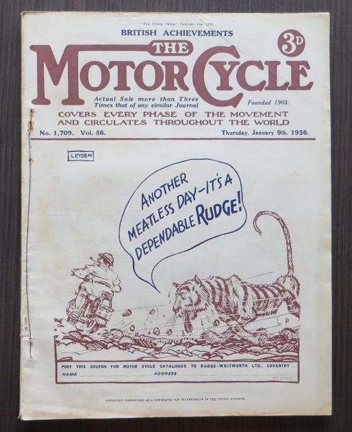 The Motor Cycle 9 January 1936 (o.a. wegraces 1935), Boeken, Motoren, Gelezen, Algemeen, Verzenden